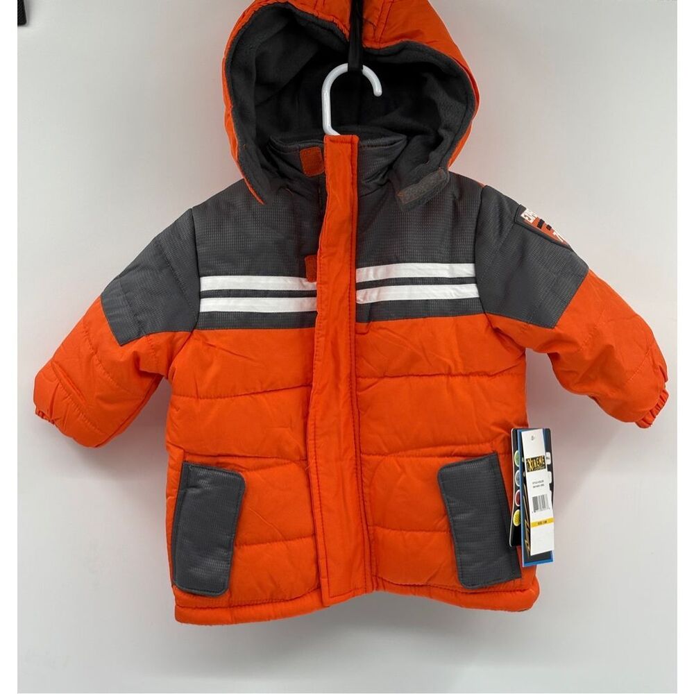 IXtreme Winter Puffer Jacket Kids Baby Boy Girl Size 12 Months Orange Hooded New